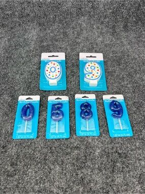 Lot Of 6 Birthday Candle Numbers 0, 5, 8, 9